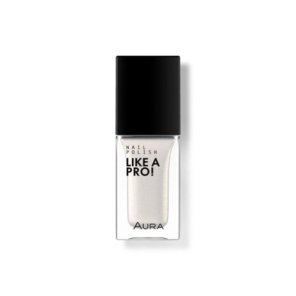 Aura Aura Lak Za Nokte Like A pro 101 White with Gold Shimmer