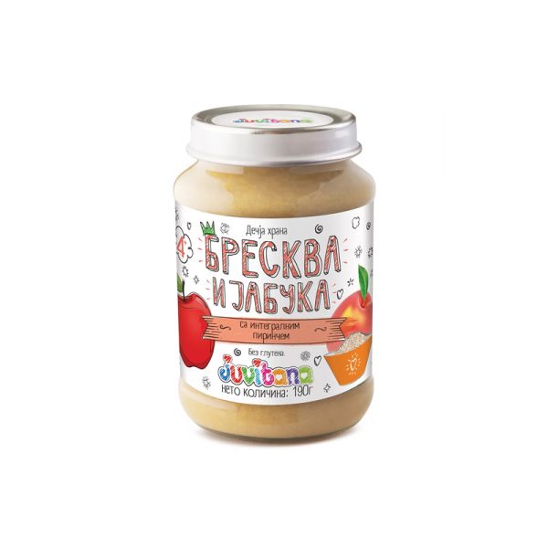 Juvitana JUVITANA KAŠICA BRESKVA/JABUKA/INTEGRALNI PIRINAČ 190G