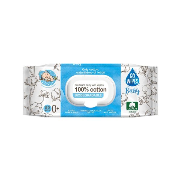 Go Wipes VLAŽNE MARAMICE GO WIPES 100% PAMUK A/50